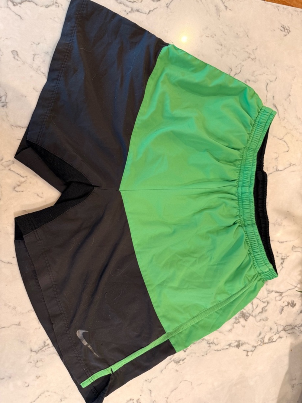 Nike Green and Black Run Shorts